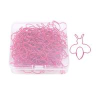 Bee Shaped Iron Paper Clips, Multifunctional, Decorative as Bookmark, 80 Pieces with Storage Box, for Office and School Craft Projects (Pink)