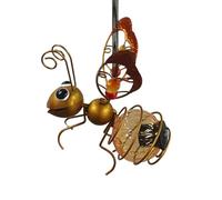 Bee Solar Lights Outdoor Garden Hanging Metal Bees Lanterns Novelty Bugs Ornament with Bouncy Springs, Solar Fairy Garden Lights for Decorations Balcony
