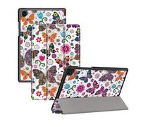 Bee Star Protective Case for Samsung Galaxy Tab A9+ Plus (11 Inch) SM-X210/X215 - Faux Leather Folding Case without Pen Holder - Butterfly