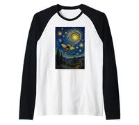 Bee Starry Night Van Gogh Style Bumblebee Raglan Baseball Tee