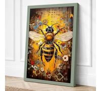 Bee Steampunk Canvas Wall Art Print 24x16 Inch