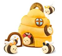 Bee Stuffed Animal Set, Sensory Exploration Plush Beehive Toy for Infants | Enhance Finger Flexibility, Sensory Discovery, Cute Bee & Hive Design, Great For Infant Daily Play