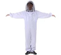 Bee Suit,Full Body Beekeeper Costume Sting Proof Professional Fencing Veil for Backyard Commercial Men Women ,White-L