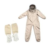 Bee Suit Full Body Beekeeping Professional Ventilated Bee Keeping Suit With Leather Glove Protective Clothing Farm Safety Outfit(XXL)
