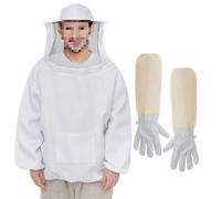 Bee Suit Jacket - Beekeeper Jacket for Men and Women, Hat with Veil - Puncture Resistant Professional Bee Jacket with Beekeeping Gloves Made of Sheepskin (XXL)