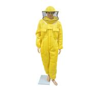 Bee Suit Professional Grade 3D Air Cotton Fabric Full Body Beekeeping Protective Clothing Beekeeper Suits Equipment ,Full Protection(Round Hat Yellow,XL170)