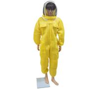 Bee Suit,Ventilated Hood Bee Keeper Suite Sting Proof Zippers for Backyard Commercial Men and Women Beekeepers,yellow-155-173cm