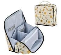 Bee Sunflower Beige Makeup Bag Travel Makeup Bag for Women