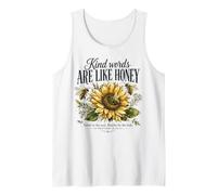 Bee Sunflower Proverbs 16 24 Christian Floral Graphic Tank Top