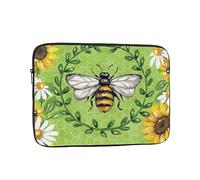 Bee & Sunflowers Printed Laptop Sleeve For 12 Inch Laptop, Shockproof Oxford Fabric Laptop Protective Case Laptop Bag