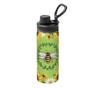 Bee & Sunflowers Printing 18oz Sports Insulated Kettle for Cycling Gym Basketball Outdoor, Suitable As A Present