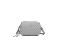 Bee Symbol Quilted Zipper Compartment Tassel Crossbody Handbag Fontanella Fashion Light Grey One Size