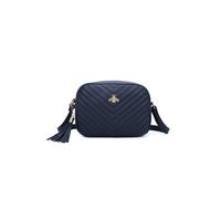 Bee Symbol Quilted Zipper Compartment Tassel Crossbody Handbag Fontanella Fashion Navy One Size