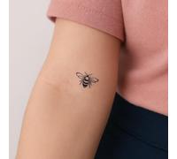 Bee tattoo - Temporalis® | Temporary tattoo, vegan and waterproof - EU-certified cosmetic - Lasts 1 to 2 weeks [ Minimalist bee ]