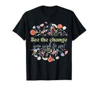 Bee the Change - eco, Environmental, Cute Flowers top T-Shirt