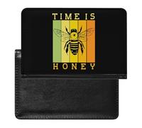Bee Time is Honey Passport Holder Travel Wallet Case Cover with Card Slot for Women Men