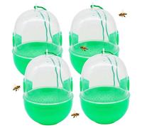 Bee Trap, Hornet Trap, 4PCS Wasp Traps Outdoor Hanging, One-Way Entry Bee for Outside, Reusable Plastic Traps