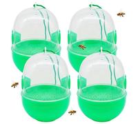 Bee Traps|Hornet Trap, 4PCS Wasp Traps Outdoor Hanging, One-Way Entry Bee Trap for Outside, Reusable Plastic