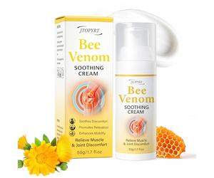 Bee Venom Cream for Joint Muscles: 50g Extra Strength Soothing Relief Cream Promoting Mobility Flexibility for Whole Body Lower Back Knees Neck Shoulders Hands and Feet