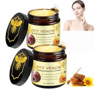 Bee Venom Cream Wrinkle Removal Bee Venom Skin Treatment Skin Tag Removal Bee Venom Comprehensive Cream for All Skin Types, Relieving, Smoothing and Hydrating Skin(2PCS*60G)