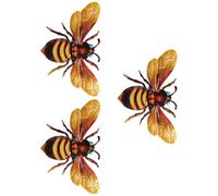 Bee Wall Decor, Bee Decorations For Home, Indoor Yellow 3X Sculptures, Rust-Proof Weather-resistant For Exterior Patio, Front Door, Yard, Garden, Party