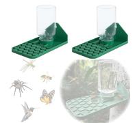 Bee Water Dispenser for Hive Entrance, Wall or Tree Mounted Feeder for Bees, Butterflies, Hummingbirds and Insects, Green, 2 Pack