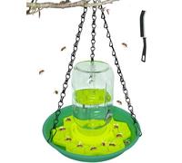 Bee Water Feeder with Tray & Cleaning Brush, Silicone Bee Watering Station for Mason Jar, Fits Regular & Wide Mouth Jars, Honey Bee Loved Drinking Station for Beekeeping (Yellow, 1pack)