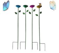 Bee Watering Cups, Metal Butterfly Bath, Garden Drinking Cups, Flower Design, Thirsty Pollinators, 3.15x3.15x23.62 inches, Portable Compact Ideal for Outdoor Garden Decoration