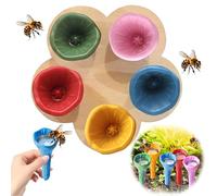 Bee Watering Station, 5 PCS Colorful Bee Cups for Thirsty Bees, Bee Revival Kit, Bee Feeder for Garden, Resin Bee Drinking Cups for Garden Decor and Bee Protection