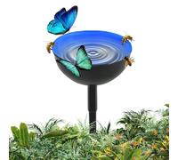 Bee Watering Station | Bee Water Feeder Cup With Metal Stakes | Waterer Station | Elegant Metal Garden Sculpture Stakes Decor, Enhances Yard Aesthetics Colorful Resin Drinking Cups