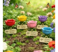 bee Watering Station Insect Drinking Cups for Garden Flower-Shaped Bee Water Station Butterflies bee Waterer (5 Color)