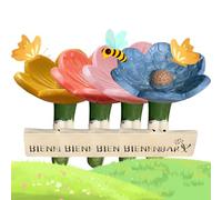 Bee Watering Station - Resin Flower Bee Cups for Garden, Wild Pollinator Water Feeder, Outdoor Insect Drinking Station for Butterflies & Bees (Multicolor_4Pcs)