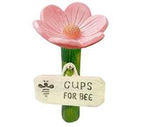 Bee Watering Station, Water Cups For Bees, Drinking Cups Bee Watering Stations for Outside, Bee Cups With Stake Base, for Farm Pathway Driveway Garden Decor (Pink)