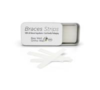 Bee Well Orthodontic Wax for Braces Strips | 100% All Natural Beeswax Braces Wax | Protects & Relieves Irritation from Brackets & Wires | 1 Recyclable Tin with 24 Strips | Braces Kit Essential