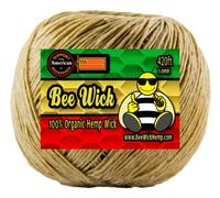 Bee Wick 420ft of 100% Organic Hemp Wick Made with American Beeswax (1.0mm)