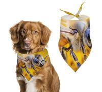 Bee Working on Flower Funny Dog Bandanas Adjustable Pet Neckerchief Summer Triangle Scarf for Small Medium Large Pets