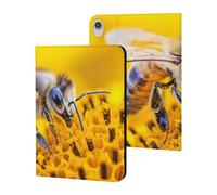 Bee Working on Flower Funny Tablet Cases Multi-Viewing Angels Trifold Stand Case Compatible with iPad Series