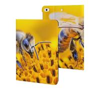 Bee Working on Flower Funny Tablet Cases Multi-Viewing Angels Trifold Stand Case Compatible with iPad Series