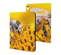 Bee Working on Flower Funny Tablet Cases Multi-Viewing Angels Trifold Stand Case Compatible with iPad Series