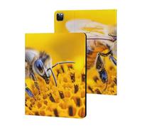 Bee Working on Flower Funny Tablet Cases Multi-Viewing Angels Trifold Stand Case Compatible with iPad Series
