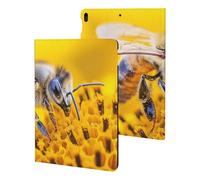 Bee Working on Flower Funny Tablet Cases Multi-Viewing Angels Trifold Stand Case Compatible with iPad Series