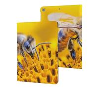 Bee Working on Flower Funny Tablet Cases Multi-Viewing Angels Trifold Stand Case Compatible with iPad Series