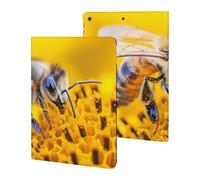 Bee Working on Flower Funny Tablet Cases Multi-Viewing Angels Trifold Stand Case Compatible with iPad Series
