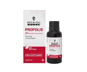 BEE&You, Propolis Liquid Extract Drops, 50% Pure Propolis, Ultra Plus Strength, Immune Support Supplement, Sore Throat, Allergy Relief, Respiratory, Antioxidants, Keto, Paleo, Gluten-Free, 1 Fl Oz