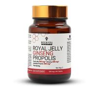 Bee and You Ginseng Tablets with Royal Jelly and Bee Propolis Natural Antioxidant Energy and Immune Support Supplement for Athletes 1.05 Ounce