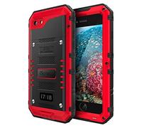 Beeasy Case for iPhone 8/7/SE 2022/SE 2020 Shockproof Waterproof Built-in Screen Protector,Cover Strong Tough Heavy Duty Armour Military Protective, Full Body Drop Proof Bumper for Outdoor Sport,Red