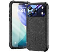 Beeasy for iPhone 17 Pro Waterproof Case with Built-in Screen Protector, MagSafe Compatible, Come with Strap,360 Full Body Sealed heavy duty bumper Shockproof Cover - Bling Black