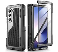 Beeasy for Samsung Galaxy Z Fold 6 Case with S Pen Holder and Hinge Protector, Samsung Fold 6 Case Shockproof Dustproof Heavy Duty Full Body Tough Metal Armor Cover with Screen Protector and Stand