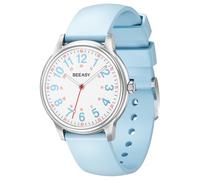Beeasy Nurse Watch Waterproof for Medical Professionals Students Women Men,Watches with Second Hand Nursing 12/24 Hour, Easy Read Dial and Silicone Band, Military Time Luminouse, Blue, Scrub Chic