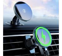Beeasy Wireless Car Charger Magnetic 2 In 1, Compatible With Magsafe Car Mount/MagSafe Car Charger 15W Fast Charging,Car Phone Holder Wireless Charger Air Vent Mount for iPhone 16/15/14/13/12 Series